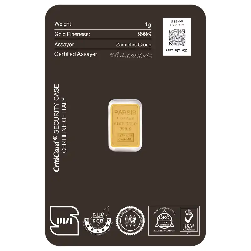 شمش طلا 24 عیار پارسیس مدل R-1403-1