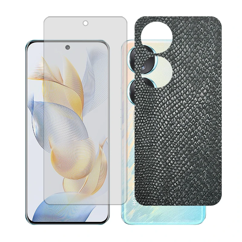 محافظ صفحه نمایش مات گلس مدل Together مناسب برای گوشی موبایل آنر 90 به همراه برچسب پوششی پشت گوشی 