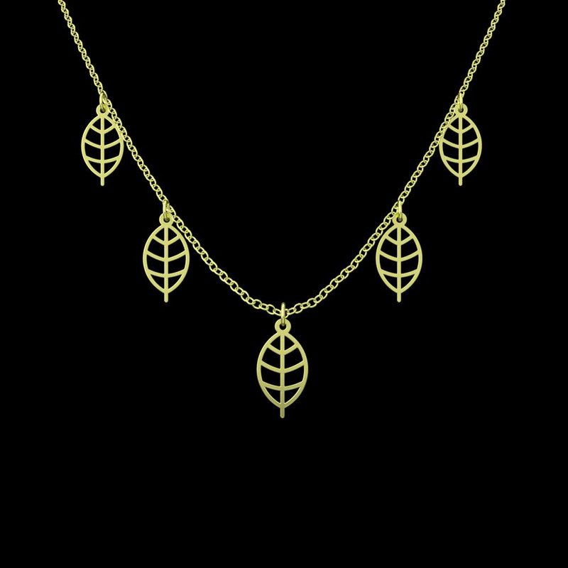 گردنبند طلا 18 عیار زنانه مدوپد مدل برگ کد RNA15897