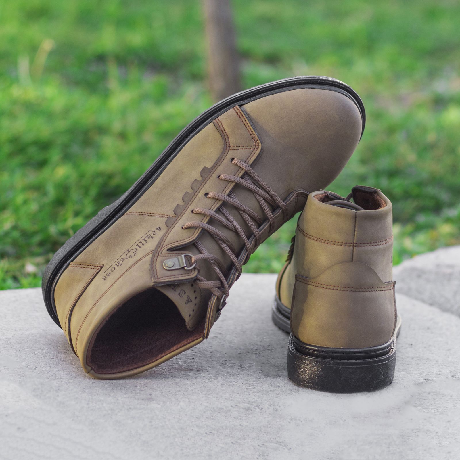 نیم بوت مردانه مدل Opiros رنگ قهوه ای -  - 7