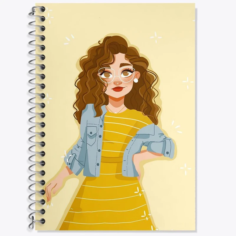 دفتر زبان 50 برگ خندالو مدل سه خط طرح دخترانه کد 25648