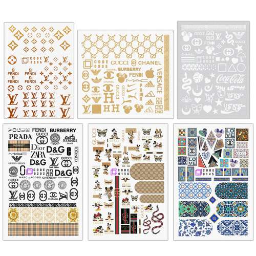 برچسب لنز ناخن مدل 35 مجموعه 6 عددی 