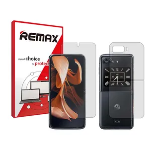 Remax HyGEL model transparent screen protector suitable for Motorola Razr 2022 mobile phone along with the back of the phone