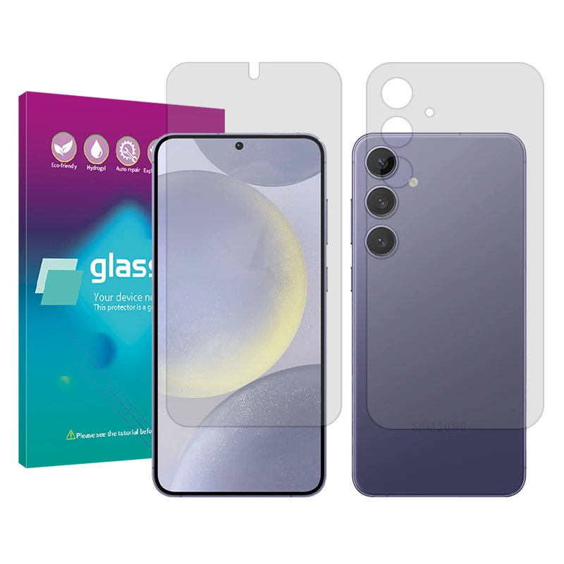 محافظ صفحه نمایش شفاف گلس پرو مدل Resistant مناسب برای گوشی موبایل سامسونگ Galaxy S24 Plus به همراه محافظ پشت گوشی
