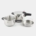 زودپز دوقلو پارس استیل مدل کف سه لایه گنجایش 6 و 4.5  ليتر