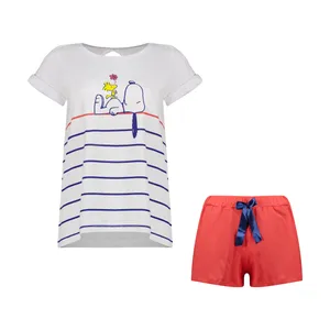 ست تی شرت آستین کوتاه و شلوارک زنانه ناربن مدل 1521691-3164 رنگ قرمز