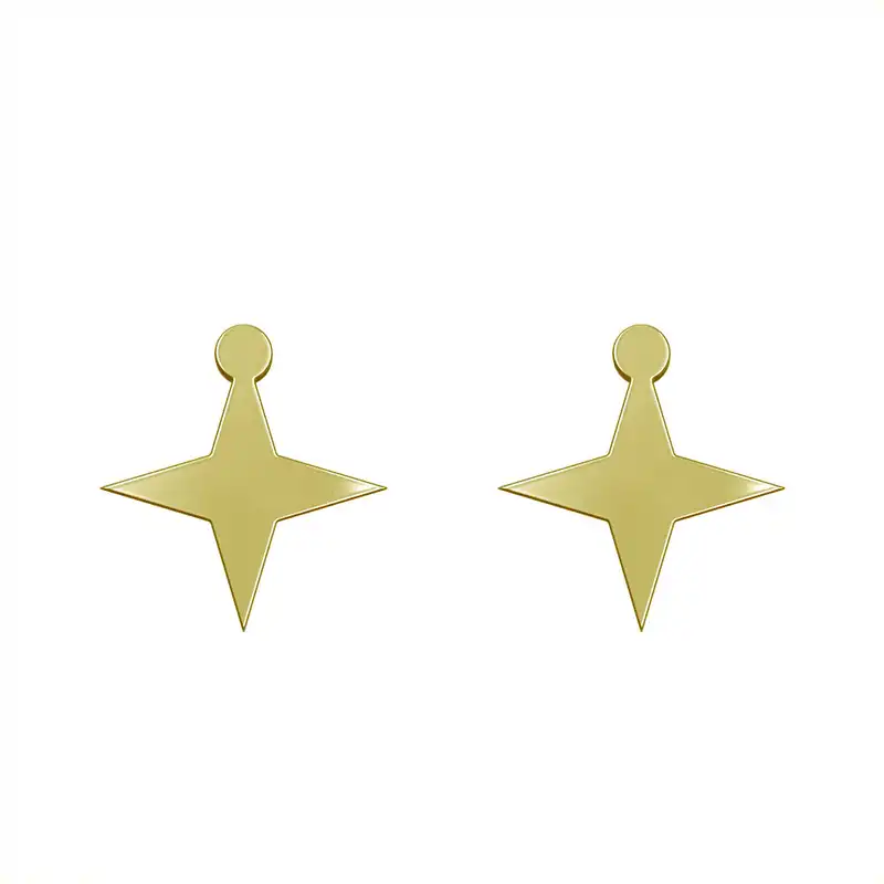 گوشواره طلا 18 عیار زنانه مدوپد مدل ستاره کد GA1-15525