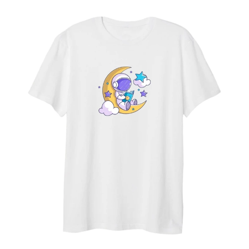 تی شرت لانگ زنانه مدل  فضانورد و ماه کد1