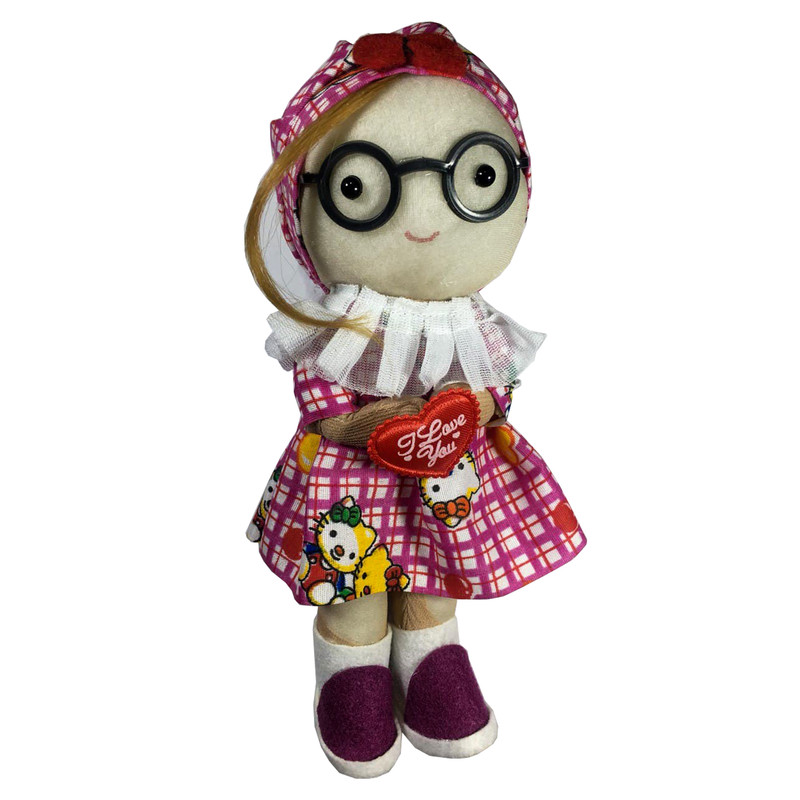 عروسک مدل دختر روسی طرح عینکی کد 0850 ارتفاع 23 سانتی متر