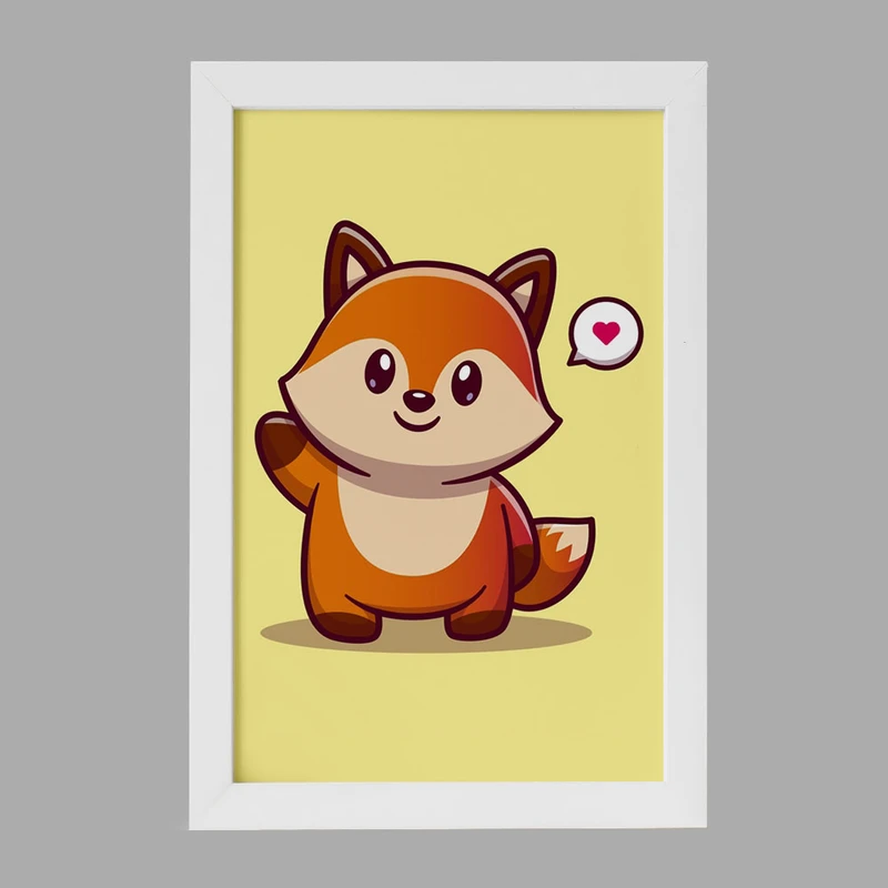 تابلو خندالو مدل حیوانات بامزه روباه کد 29661