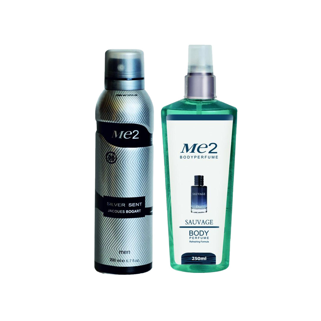 اسپری بدن مردانه می تو مدل سیلورسنت حجم 200 میلی لیتر به همراه بادی اسپلش مردانه می تو مدل ساوج حجم 250 میلی لیتر