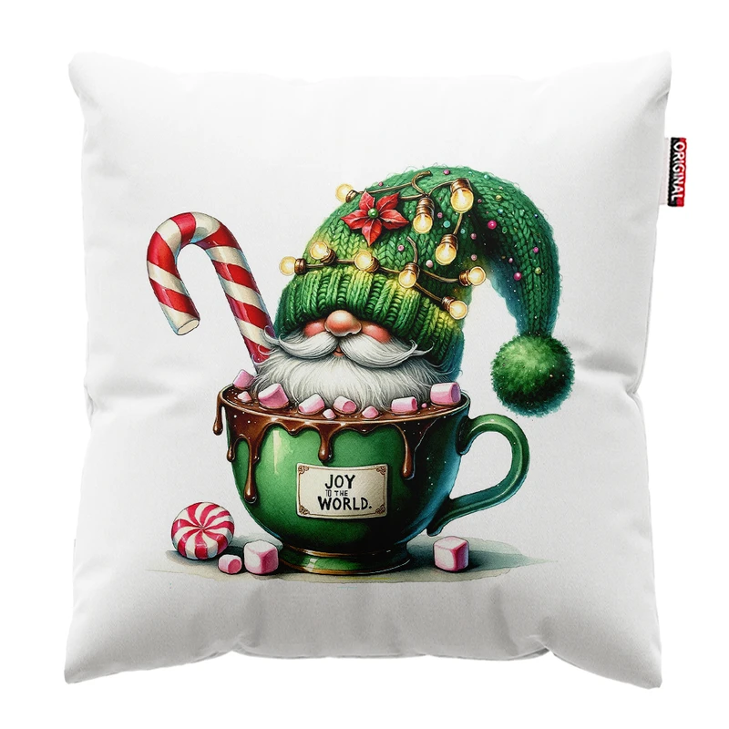 کوسن پاد آفرین مدل کریسمس طرح بابانوئل کاج گوزن آدم برفی کد PK402601 سایز 40*40 سانتی متر