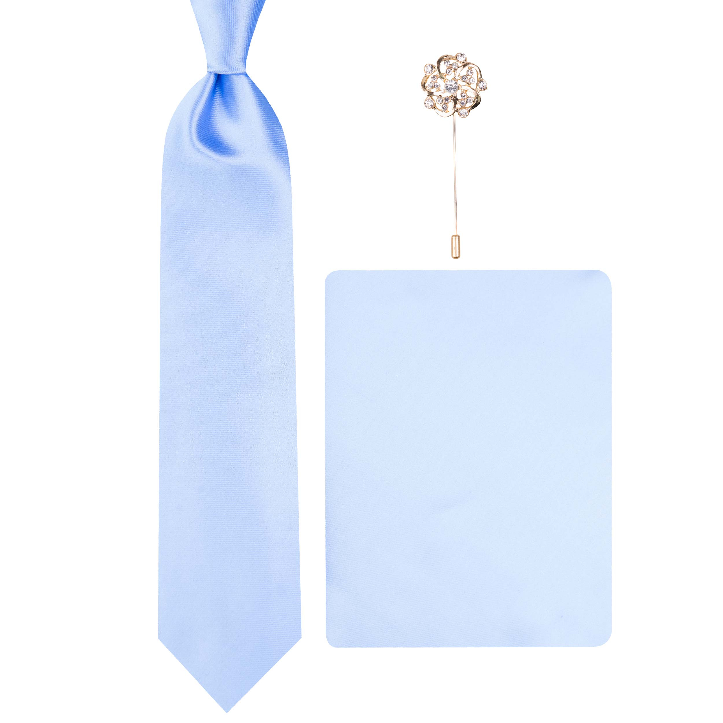 ست کراوات و دستمال جیب و گل کت مردانه مدل GF-SO1449-BL