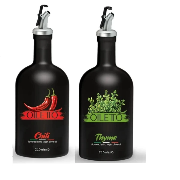 روغن زیتون کم‌بو اویلتو با طعم چیلی - 215 میلی لیتر و روغن زیتون کم‌بو اویلتو با طعم آویشن- 215 میلی لیتر