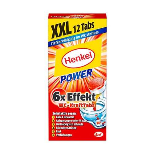 قرص تمیزکننده فاضلاب و توالت فرنگی هنکل مدل 6x effekt بسته 12 عددی