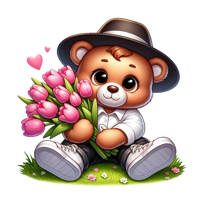 استیکر پارچه و لباس پاد آفرین مدل خرس بامزه کد 0700