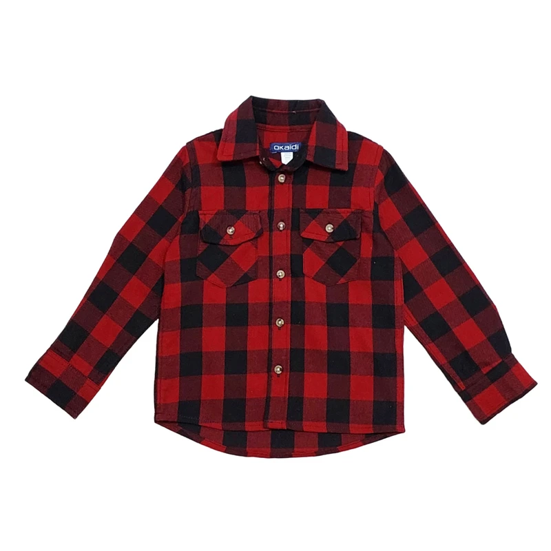 پیراهن آستین بلند یقه برگردان پسرانه اوکایدی مدل 6207