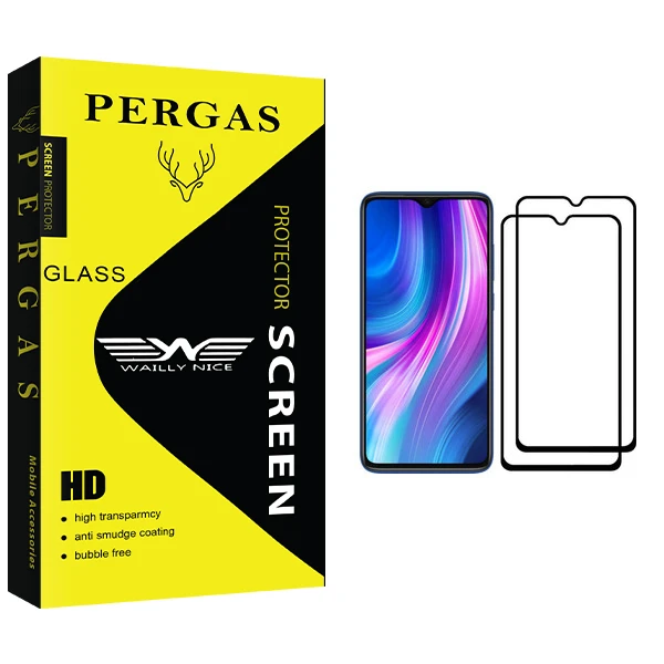 محافظ صفحه نمایش وایلی نایس مدل Pergas Glass مناسب برای گوشی موبایل شیائومی Redmi Note 8 Pro بسته دو عددی