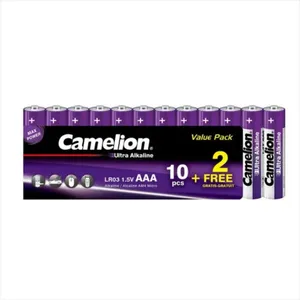 باتری نیم قلمی کملیون مدل ultra alkaline 10+2 بسته 12 عددی