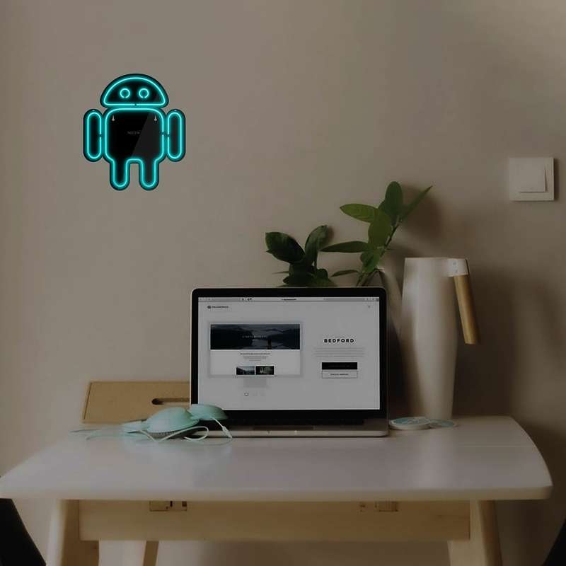 چراغ دیواری نئون دیزاین طرح Android-Logo-BL_TBL