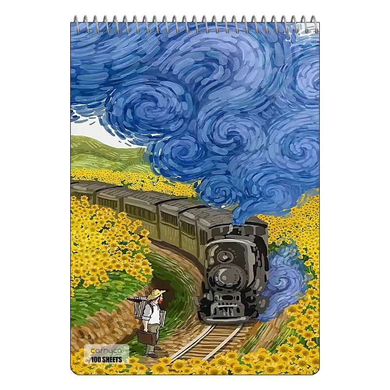 دفتر شطرنجی 100 برگ کارنیکا طرح فانتزی ون گوگ Van Gogh Fantasy کد 95223