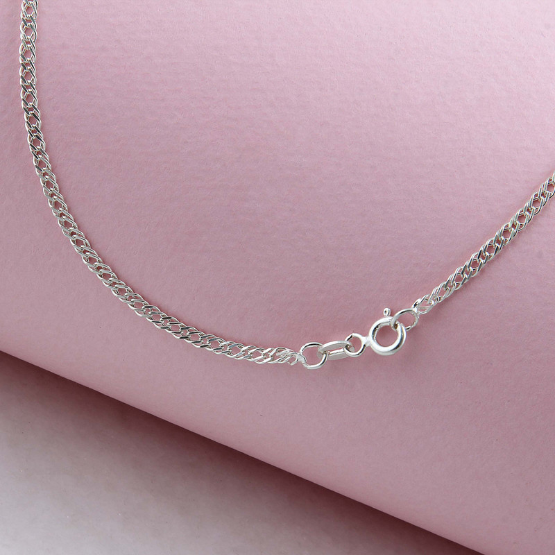 زنجیر نقره زنانه بازرگانی میلادی مدل کورب Curb Chain کد ZR_066 زنجیر نقره زنانه بازرگانی میلادی مدل کورب Curb Chain کد ZR_066