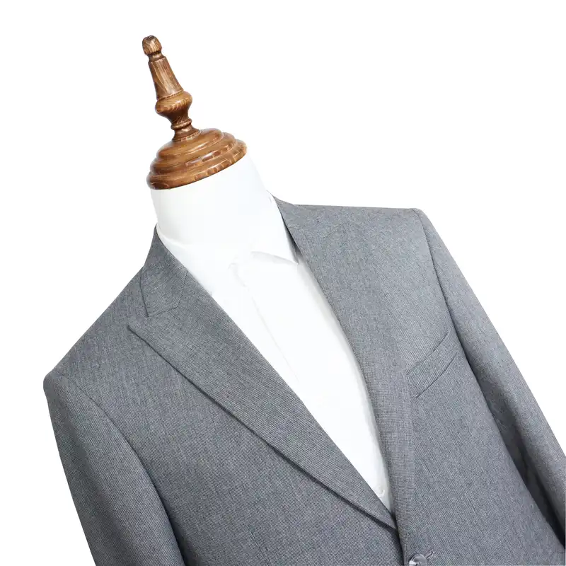 ست کت و شلوار مردانه مدل یقه بلیزر رگولار فیت کد 24050 رنگ طوسی