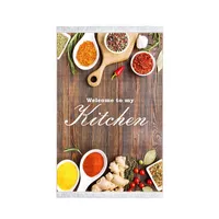 &nbsp;فرش ماشینی محتشم طرح به آشپزخانه من خوش آمدید کد 100495 زمینه قهوه ای 