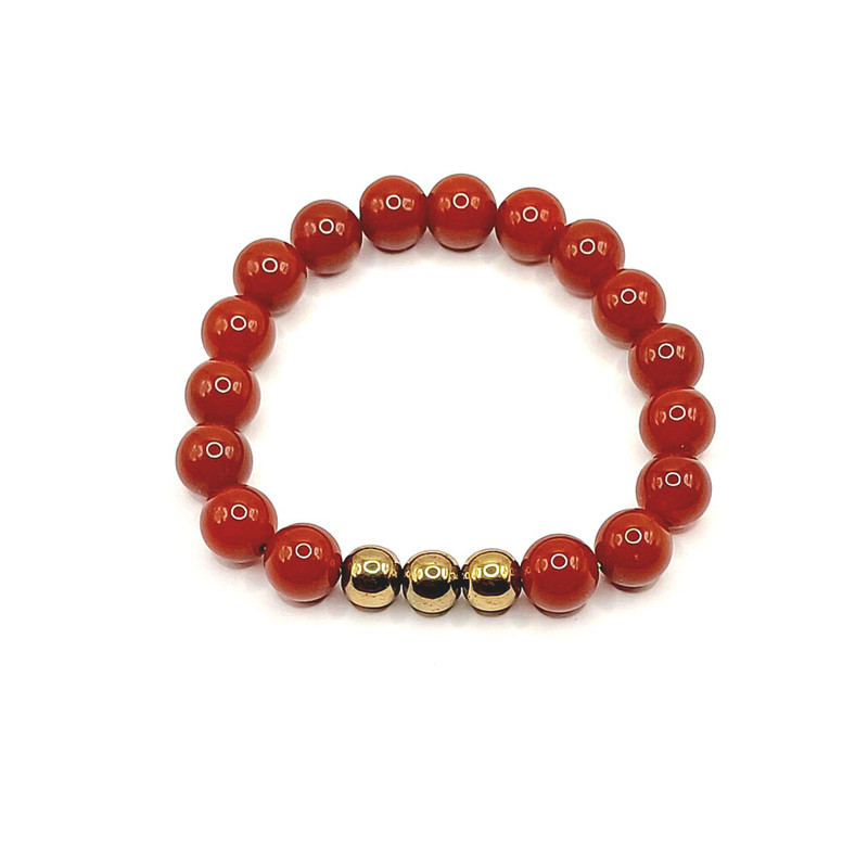 دستبند مدل سنگ عقیق و حدید