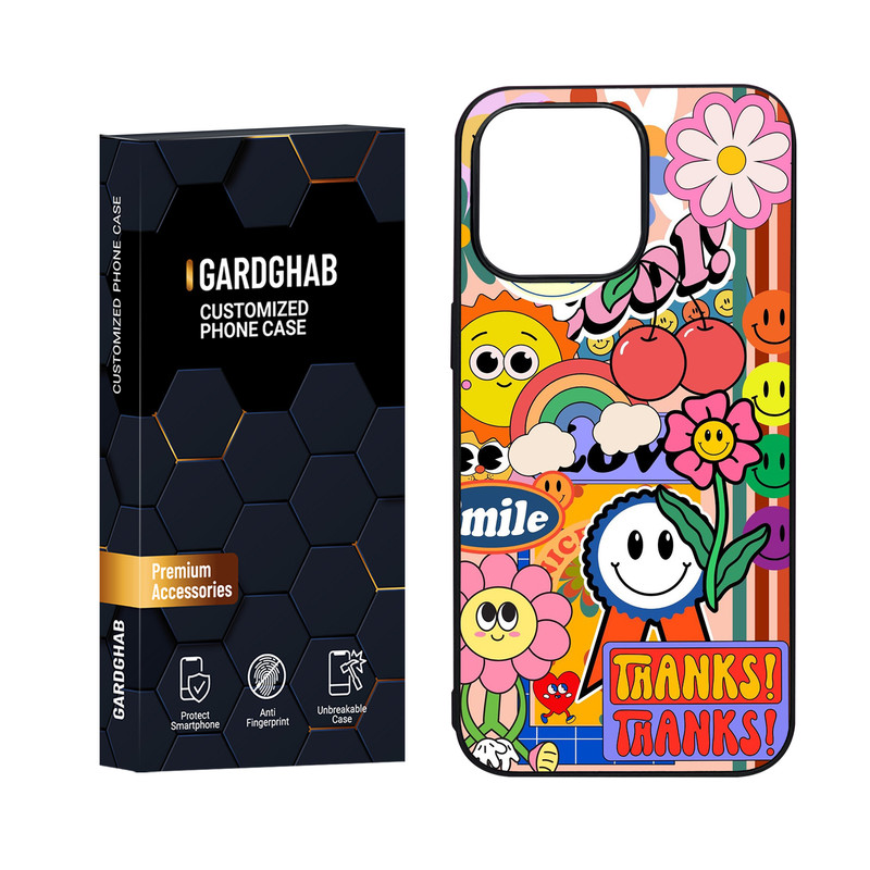 کاور گارد قاب مدل دور ژله ای پشت گلس فانتزی مناسب برای گوشی موبایل اپل iPhone 15 Pro Max