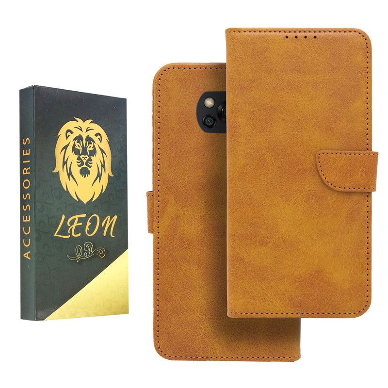 کیف کلاسوری لئون مدل Khoshi مناسب برای گوشی موبایل شیائومی Poco X3 / X3 NFC 
