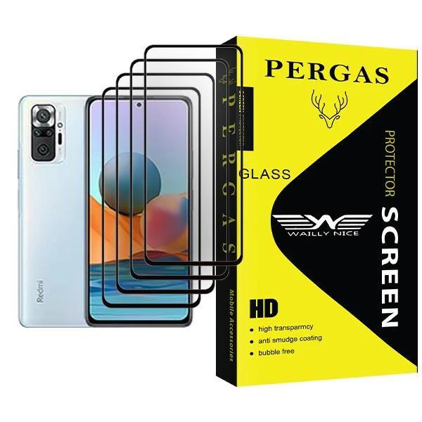 محافظ صفحه نمایش وایلی نایس مدل Pergas Glass MIX004 مناسب برای گوشی موبایل شیائومی Redmi Note 10 Pro بسته چهار عددی