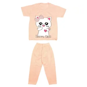 ست تی شرت آستین کوتاه و شلوارک دخترانه کد 1111NG