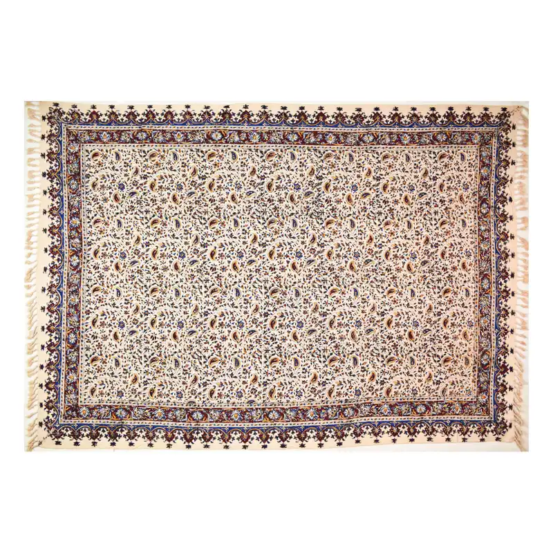 رومیزی قلمکار صدر مدل درهم بادامی کد 200