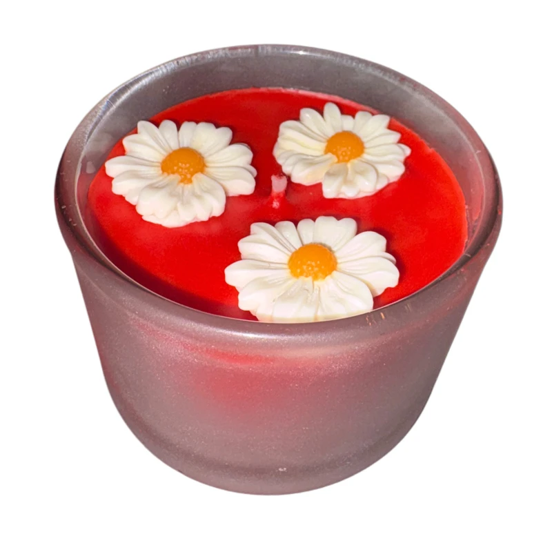شمع لیوانی معطر مدل daisy با رایحه وانیل زمان اتمام 4 ساعت