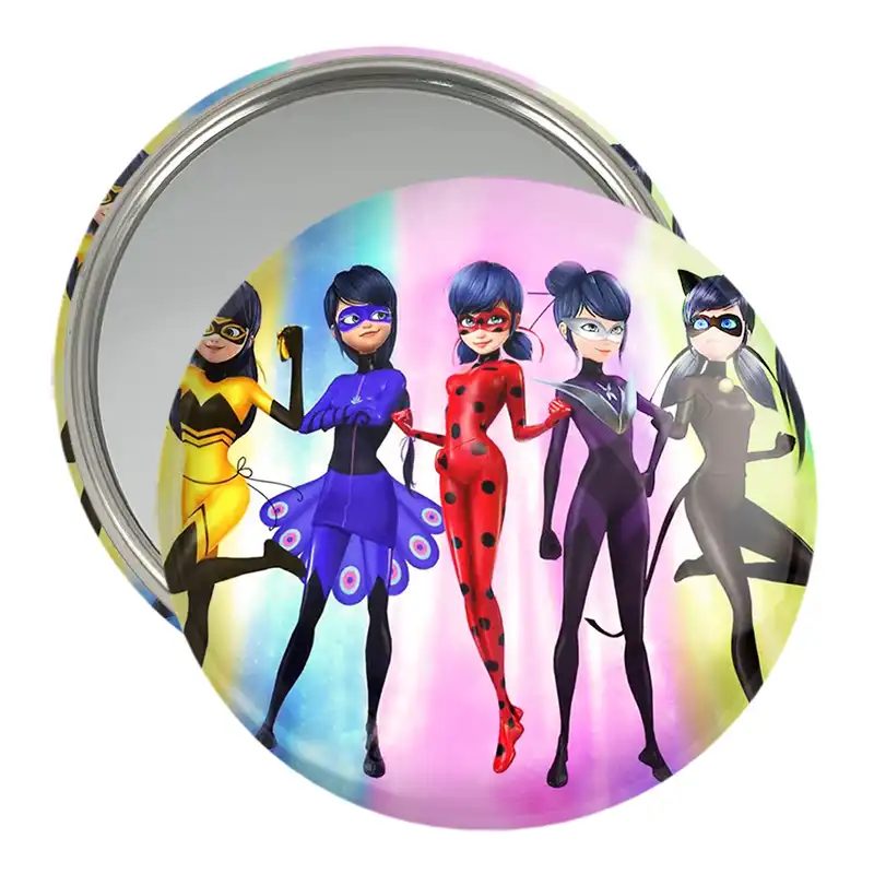 آینه جیبی خندالو مدل دختر کفشدوزکی و پسر گربه ای کد 3438