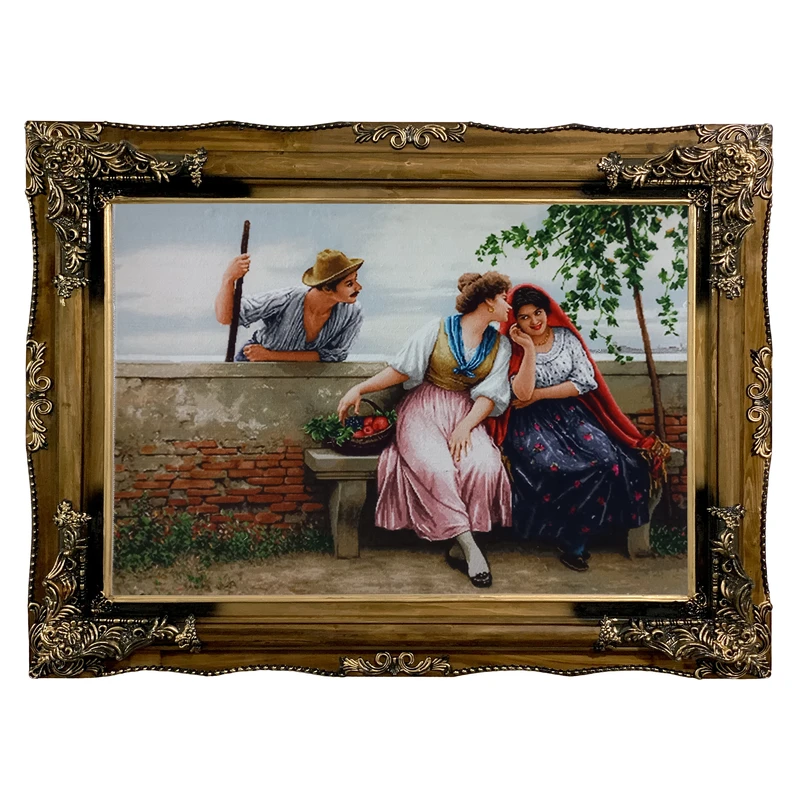 تابلو فرش ماشینی طرح دستبافت مدل نجوا کد 8009