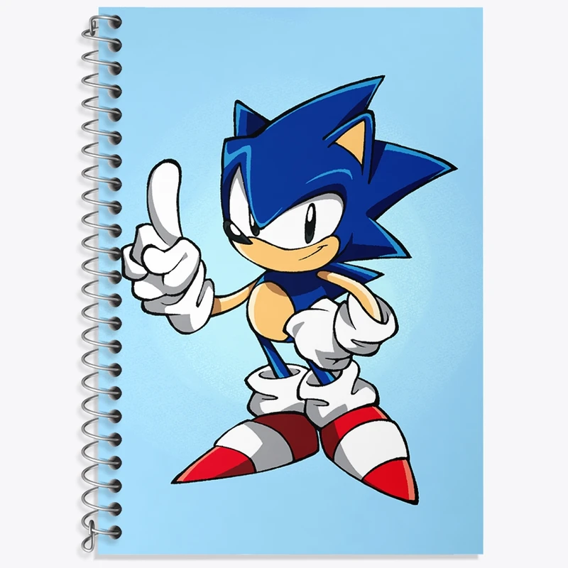 دفتر زبان 50 برگ خندالو مدل سه خط طرح سونیک (Sonic) کد 37021