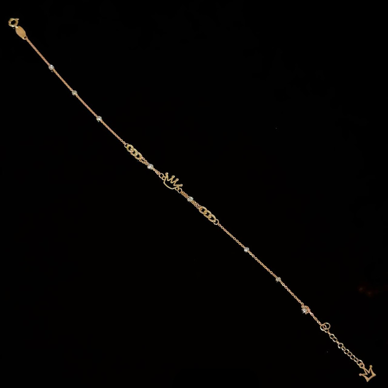 پابند طلا 18 عیار زنانه مدل P009 طرح پلاک تاج