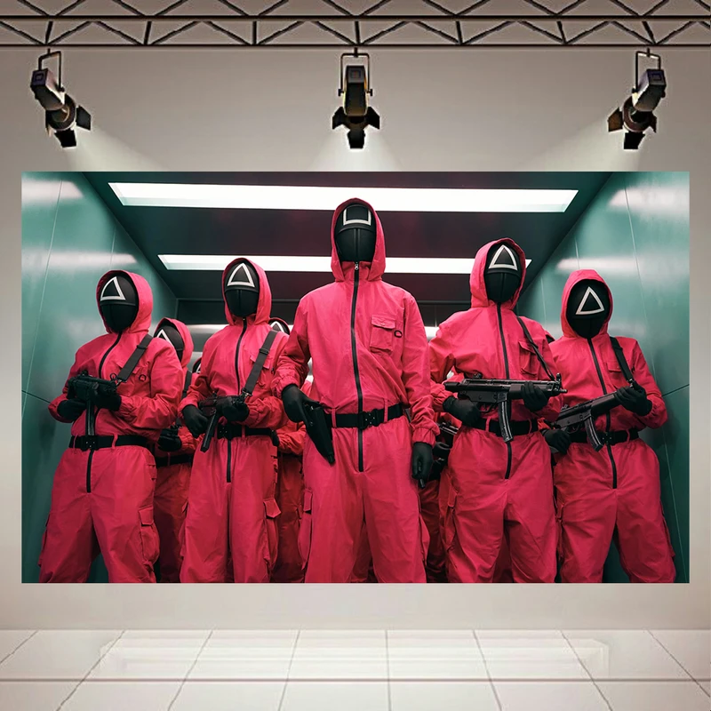 پوستر طرح Squid Game مدل نگهبانان کد AR4100