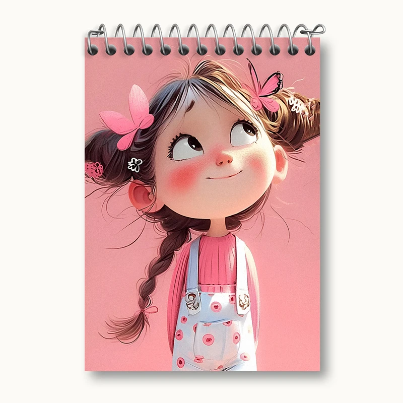 دفتر یادداشت 50 برگ خندالو طرح دخترانه کیوت کد N4377