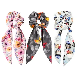 کش مو زنانه دلنار گالری مدل اسکرانچی خرگوشی پروانه و شکوفه و دختر مجموعه 3 عددی