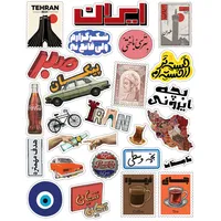استیکر لپ تاپ و موبایل طرح نوستالژی کد G50101 مجموعه 25 عددی