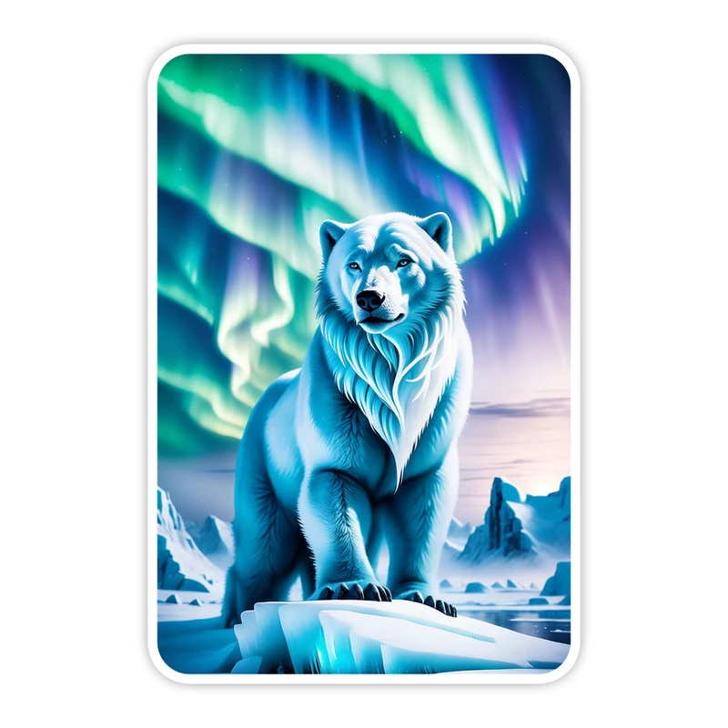 استیکر لپ تاپ و موبایل گوفی طرح خرس قطبی مدل Khers sefid 77