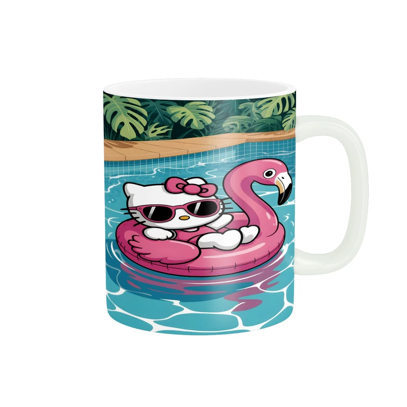 ماگ پاد آفرین مدل کارتونی عروسکی طرح کیتی دخترونه کد p10651