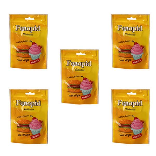 دستمال مرطوب فنوپید کد 001  مجموعه 5 عددی