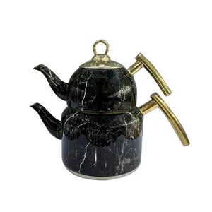 ست کتری و قوری نزاز طرح سنگ کد 2406