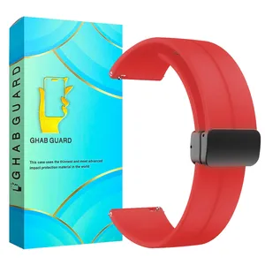  بند سیلیکونی قاب گارد مدل SILKMGNGR مناسب برای ساعت هوشمند 20mm