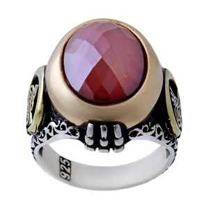 انگشتر نقره مردانه بازرگانی میلادی مدل سنگ اونیکس تراش دار رکاب وارداتی کد AM_434