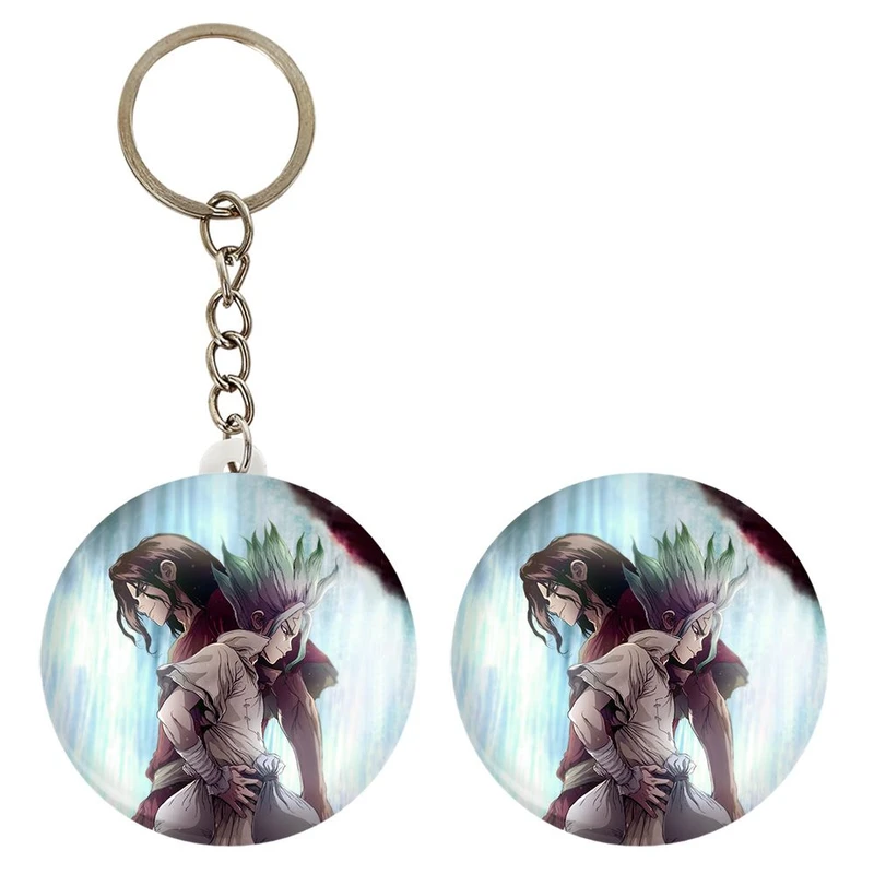 پیکسل خندالو مدل تسوکاسا شیشیو و سنکو انیمه دکتر استون Dr. Stone کد 27499 به همراه جاکلیدی